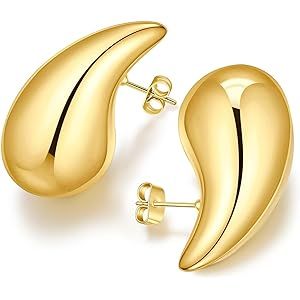 Bottega Dupes Ohrringe,18k Dupes Ohrringe Gold Chunky Goldene Ohrringe Damen Waterdrop Earrings f... | Amazon (DE)