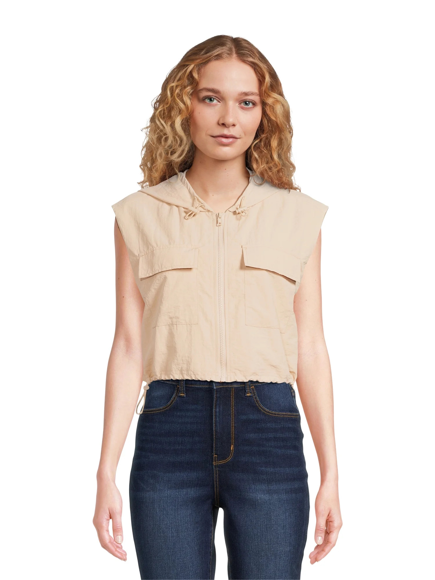 Madden NYC Women’s Parachute Vest with Hood, Sizes S-2XL | Walmart (US)
