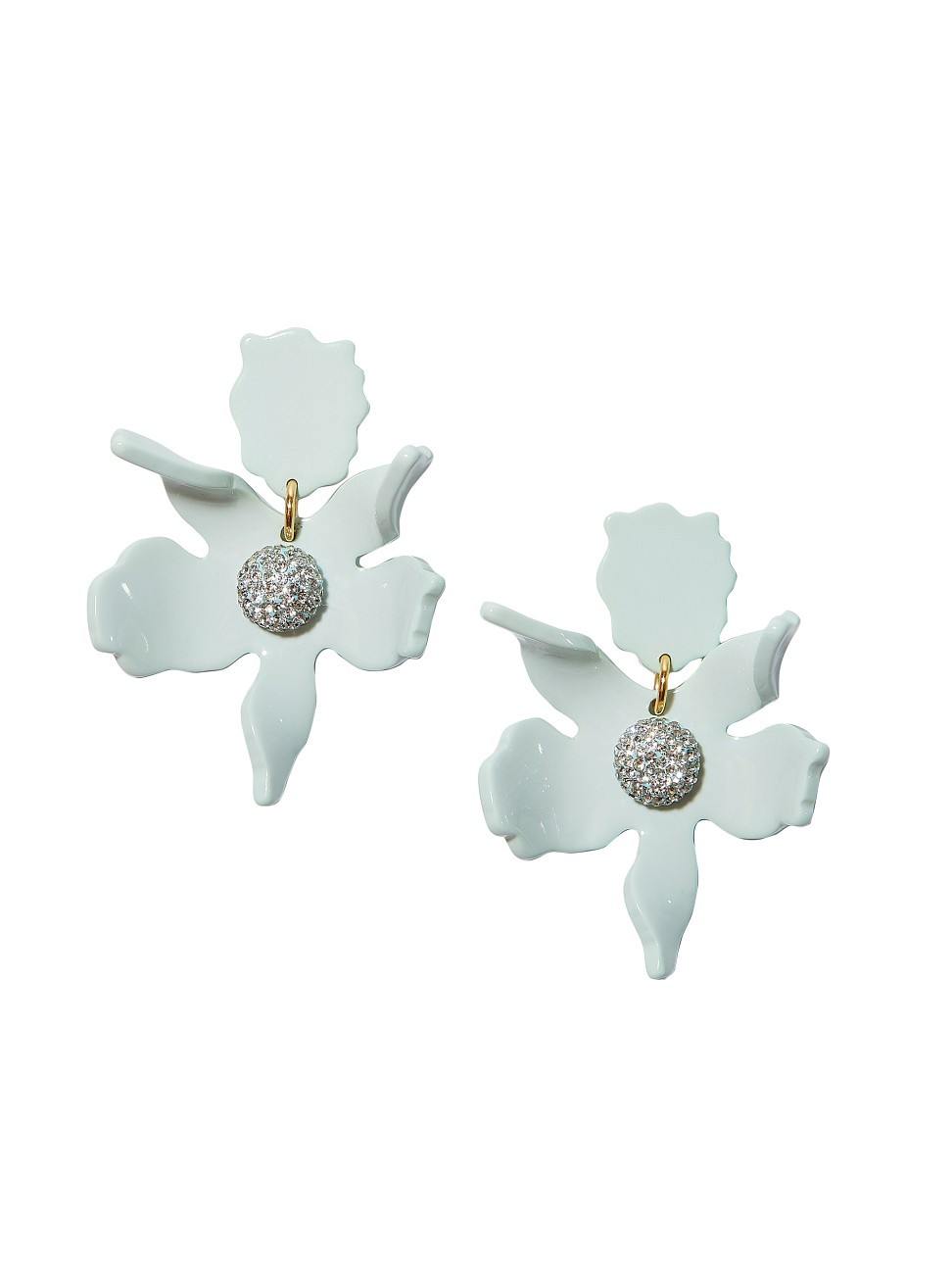 14K-Gold-Plated, Acetate, & Crystal Small Lily Drop Earrings | Saks Fifth Avenue