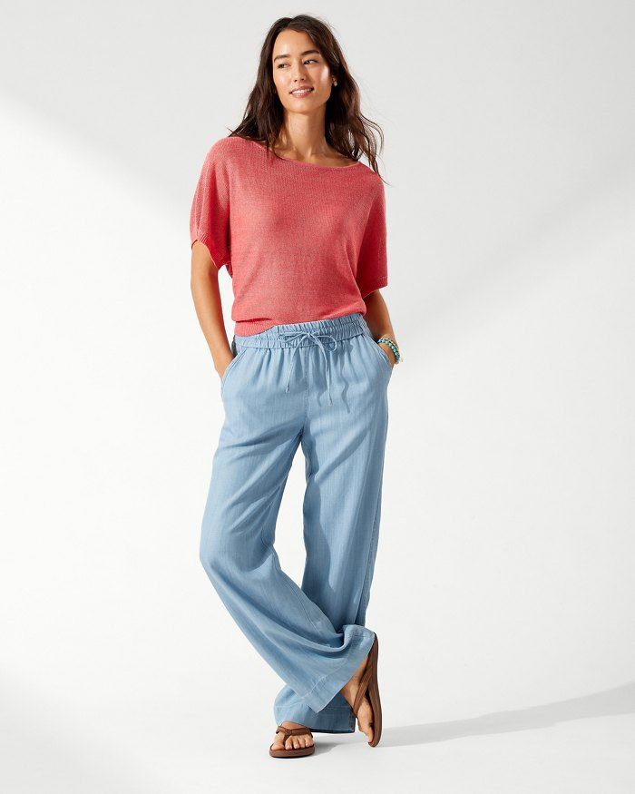 Chambray All Day High-Rise Easy Pants | Tommy Bahama