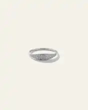 Pave Diamond Slim Signet Ring | Quince