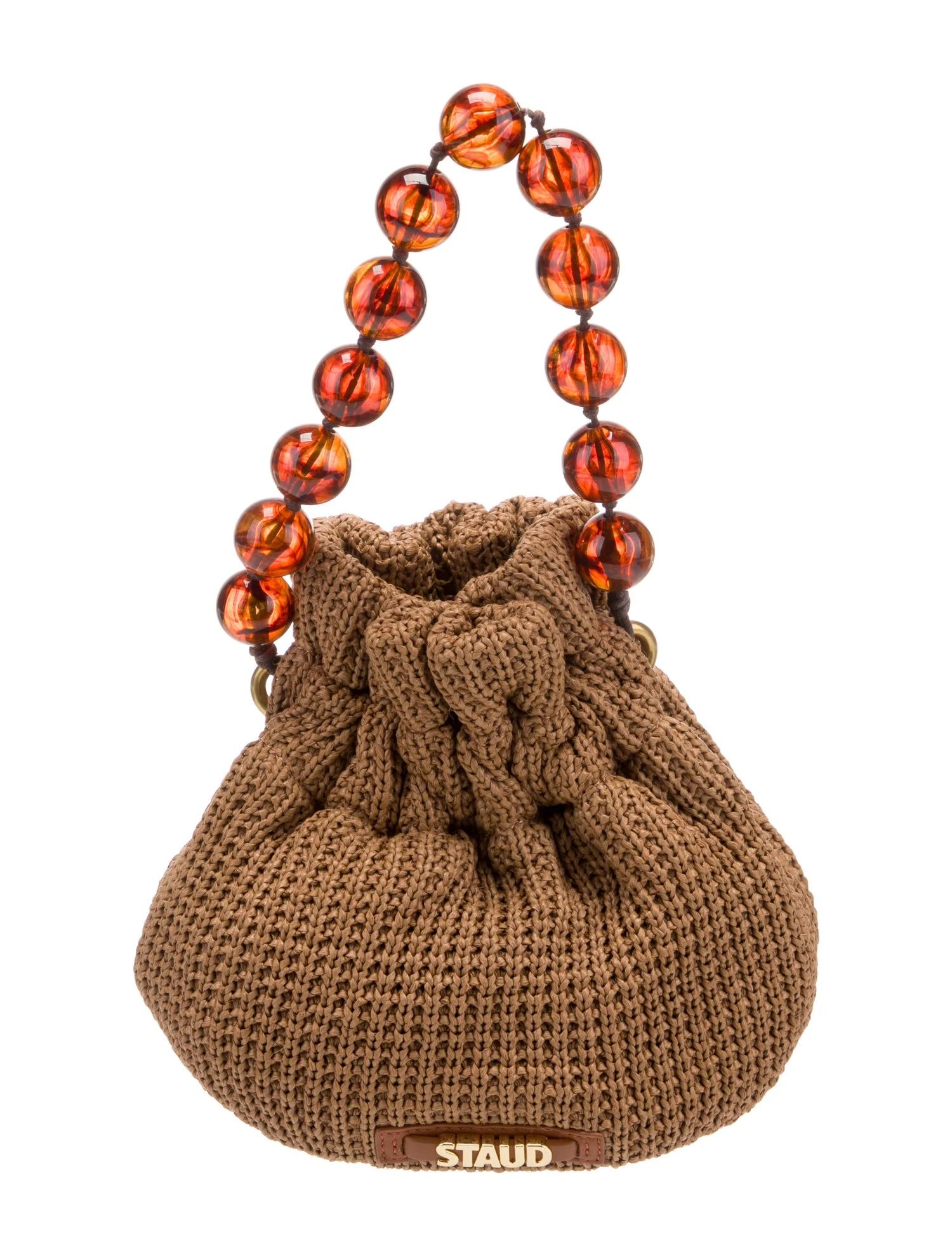 Leather-Trimmed Raffia Bucket Bag | The RealReal