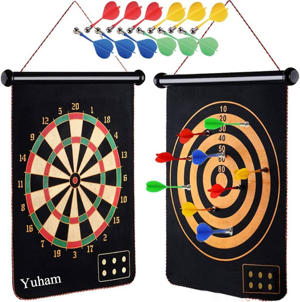 Yuham Magnetic Dart Board Indoor Outdoor Games for Kids and Adults, Toys Gifts for 5 6 7 8 9 10 1... | Amazon (US)