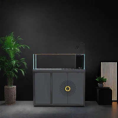 Modern Dark Gray Rectangular Eco Aquarium Tank | Wayfair North America