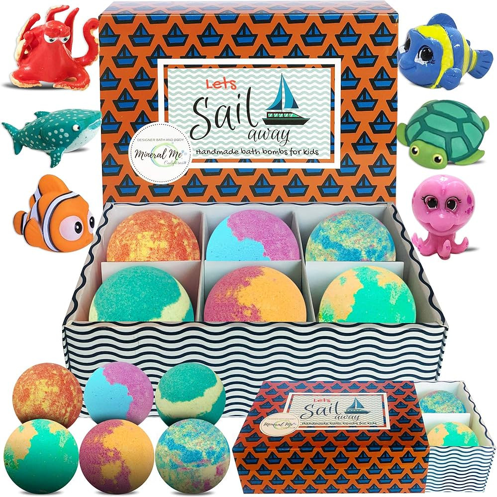 Kids Bath Bombs with Toys Inside - Organic, Gentle and Kid Safe, Gender Neutral, Bubble Bath Fizz... | Amazon (US)
