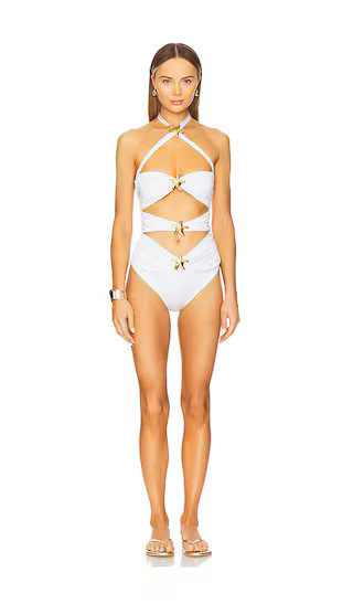 Cin Cin Diamond Seastar One Piece Swimsuit in White. - size S | Revolve Clothing (Global)