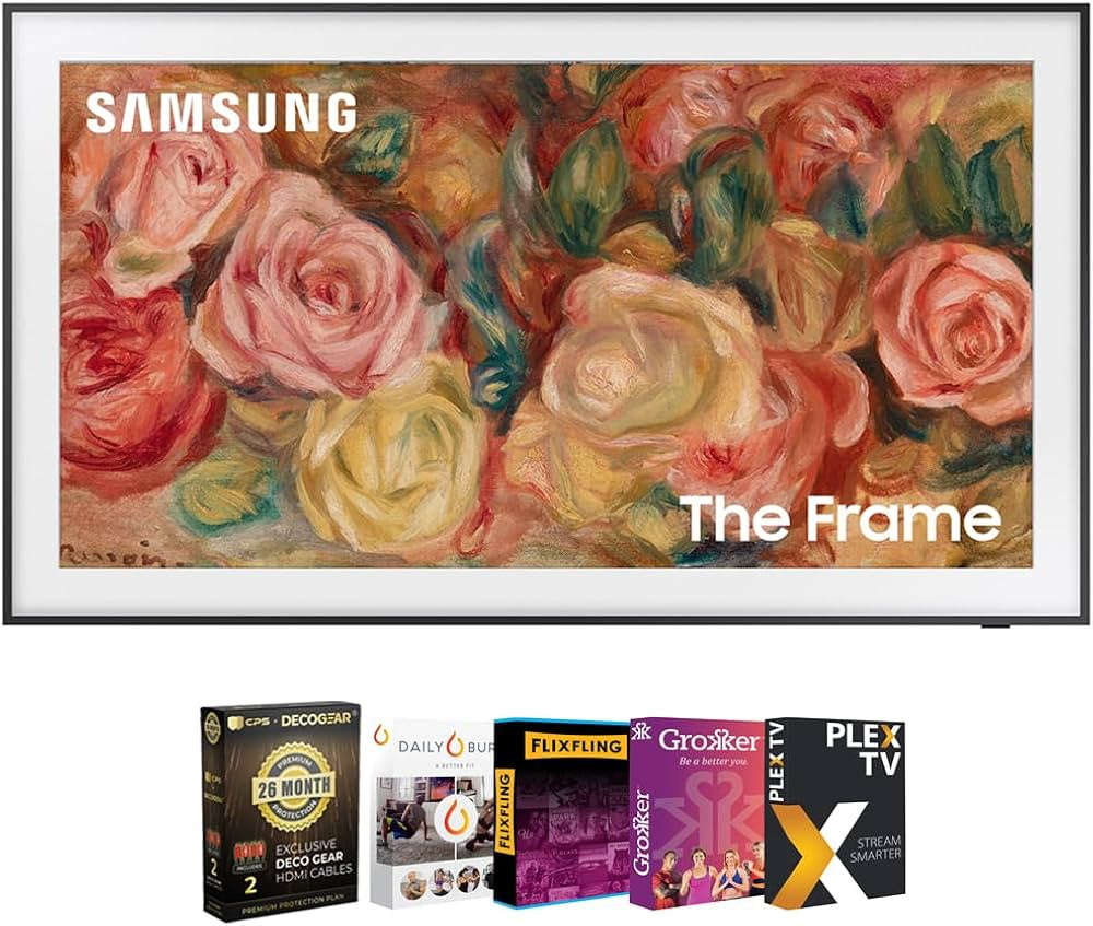 Samsung QN43LS03DA 43 inch The Frame QLED 4K Smart TV (2024 Model) with Deco Gear 4K HDMI 2.0 Cab... | Amazon (US)