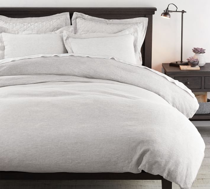 Soft Gray Belgian Flax Linen Duvet Cover, Full/Queen | Pottery Barn (US)