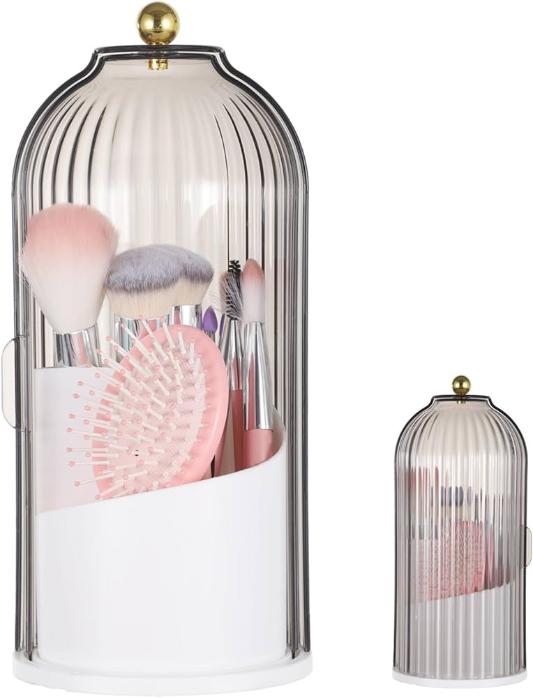 Toothbrush Holders with Sliding Lid Birdcage Toothbrush Holder with Sliding Lid, 3 Slots Rotatabl... | Amazon (US)