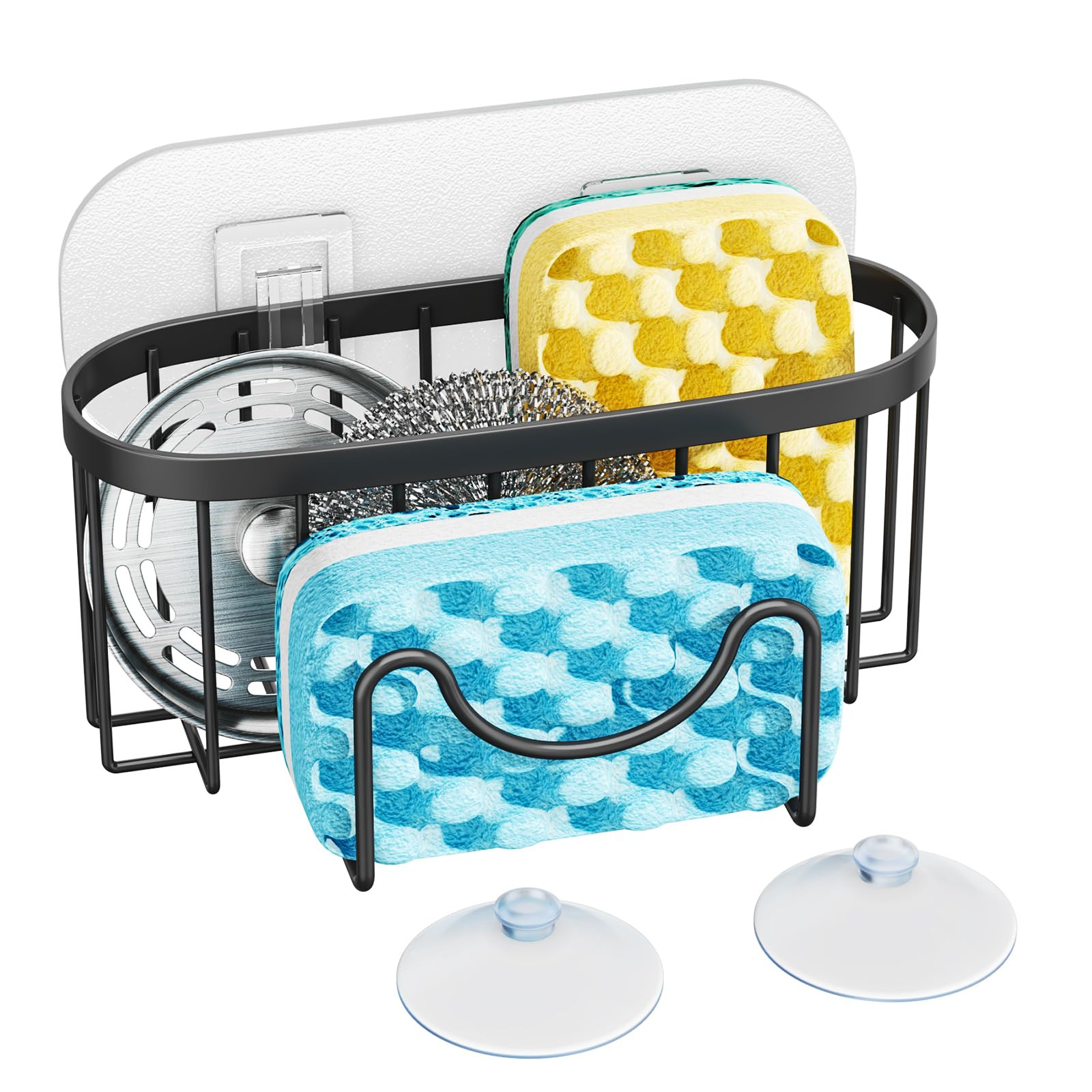 HapiRm Multifunctional Sponge Holder with Unique M-Shaped, 2 Installation Methods Kitchen Sink Ca... | Amazon (US)