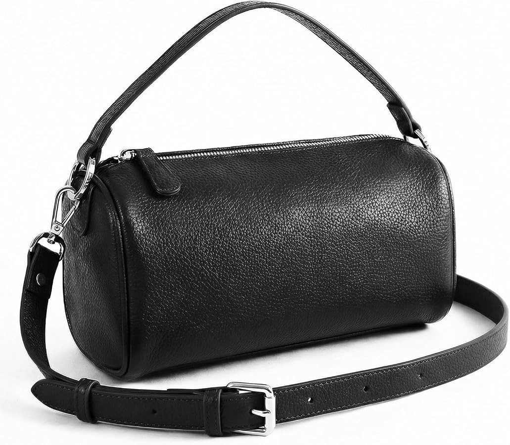 Prite Crossbody Bag for Women PU Leather Small Pebble Grain Waterproof Shoulder Bag Cylinder Purs... | Amazon (UK)