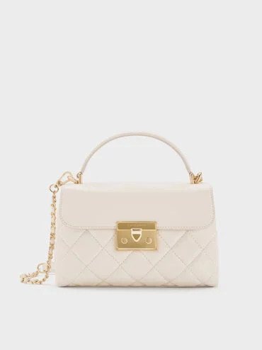 Alva Quilted Top Handle Bag
    
         - Cream | Charles & Keith US