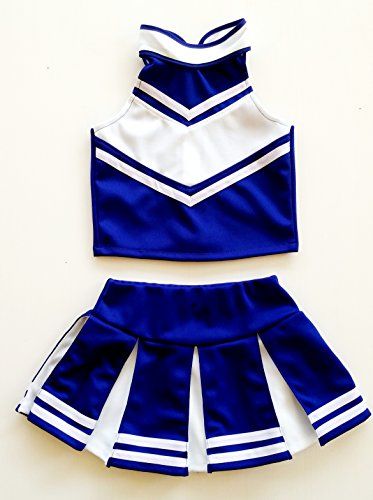 Little Girls' Cheerleader Cheerleading Outfit Uniform Costume Cosplay Blue/White (XXL / 13-16) | Amazon (US)