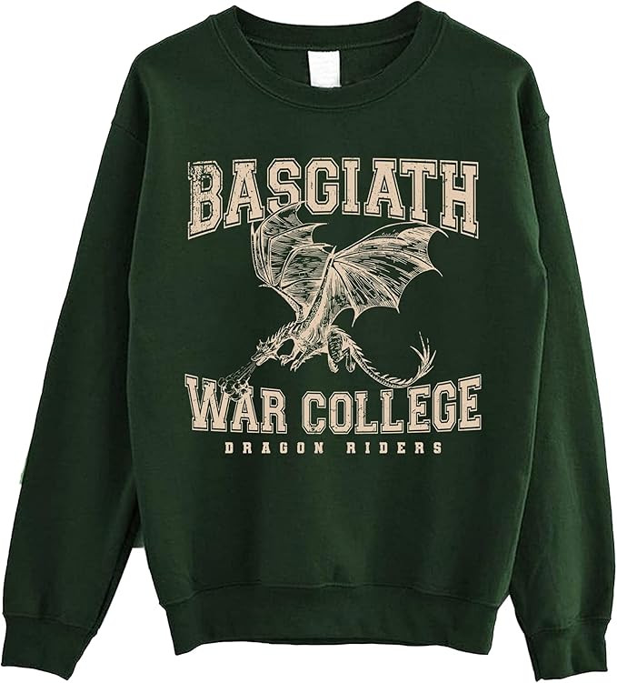 Basgiath War College Sweatshirt - Fourth Wing Book Dragon Rider Violet Sorrengail Sweater | Amazon (US)