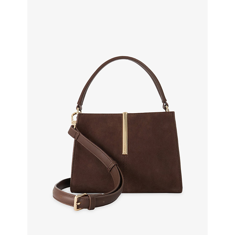 Dune Womens Brown Suede Dinidestined Small Suede Top-Handle Bag 1 Size | Selfridges