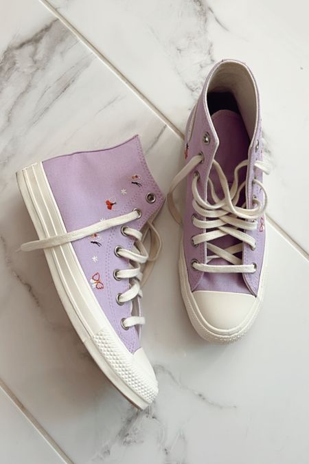 lilac and butterfly Converse for spring! size down .5! i’m in the 8 

#LTKshoecrush #LTKSeasonal #LTKunder100