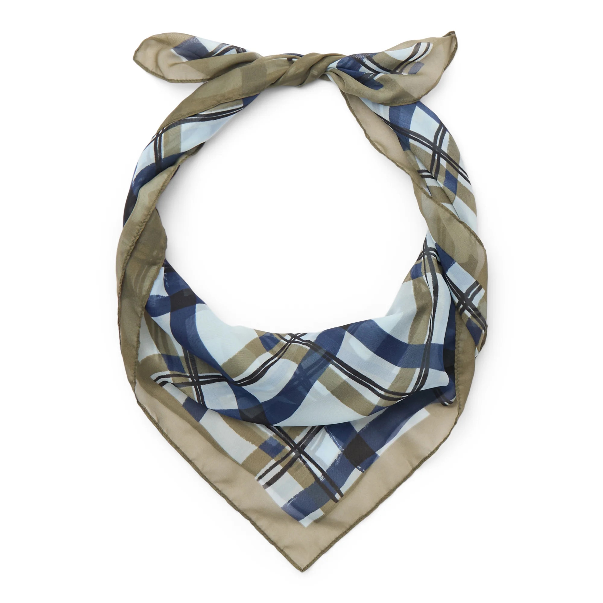 Time and Tru Women's 30 X 30 Printed Square Scarf, One Size, Green Ivy | Walmart (US)