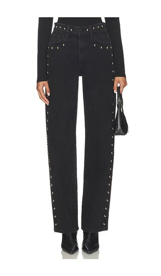 Joe's Jeans The Margot Studded Straight Leg Jeans in Black. - size 30 | Revolve Clothing (Global)