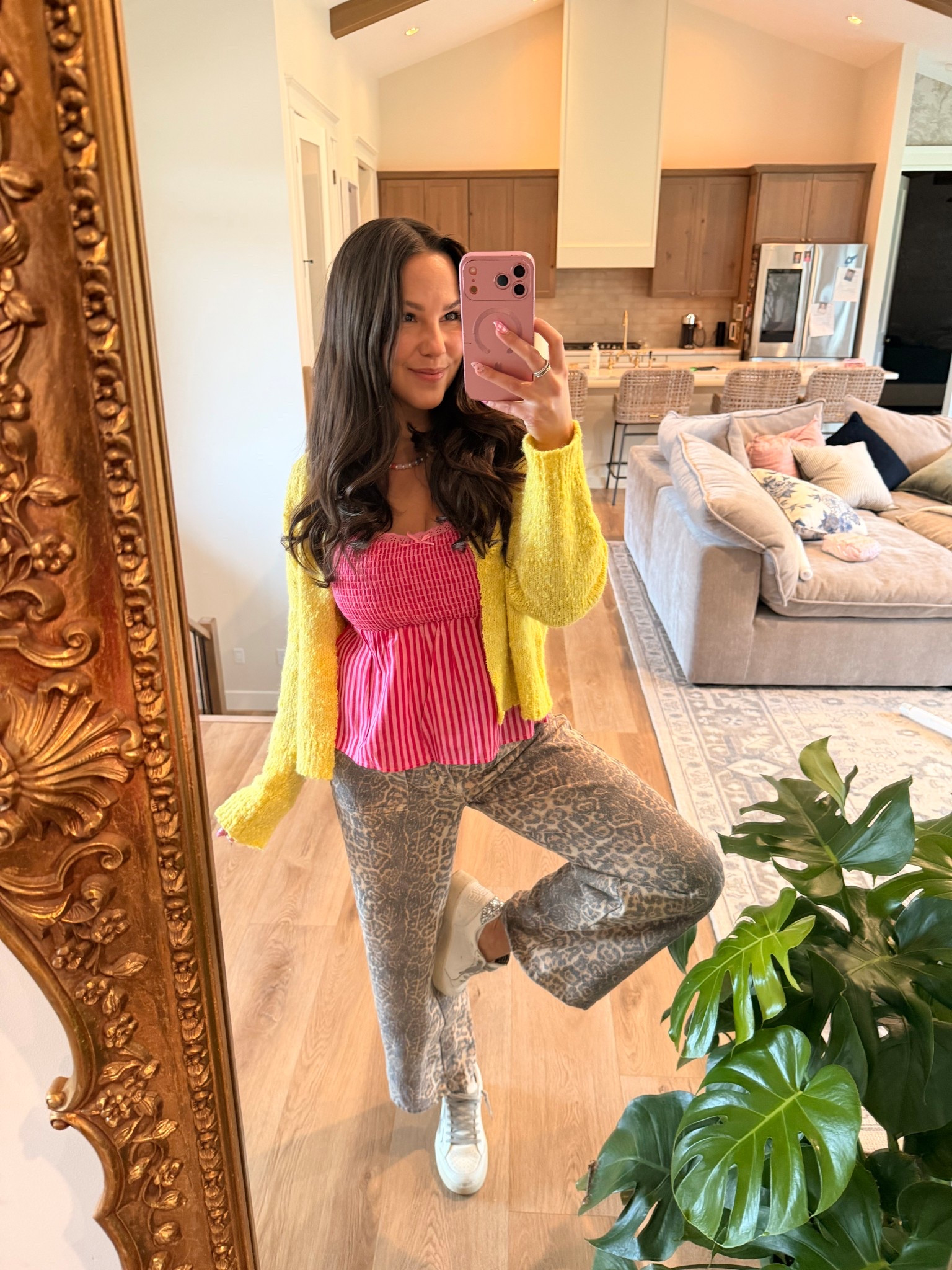 Mixing it up today ⭐️  my striped top is only $11 // use code LARISSA30 to get $$ off my pants 

Leopard pants stripes stripe shirt open cardigan colorful dopamine dressing 

#LTKmomlife #LTKootd #LTKSpringSale