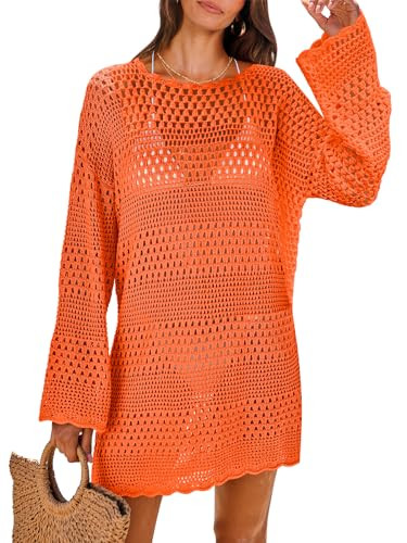 ANRABESS Women Swimsuit Crochet Swim Cover Up 2024 Summer Bathing Suit Swimwear Mesh Knit Beach D... | Amazon (US)