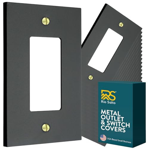 Rio Salto Matte Black Rocker Light Switch Cover – Black Wall Plates Outlet Covers Forge Collection Heavy-Gauge Metal Midsize 16-Pack 5.00" X 3.13" | Amazon (US)