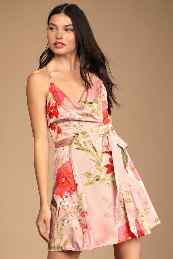 Yours Forever Blush Floral Print Skater Dress | Lulus (US)