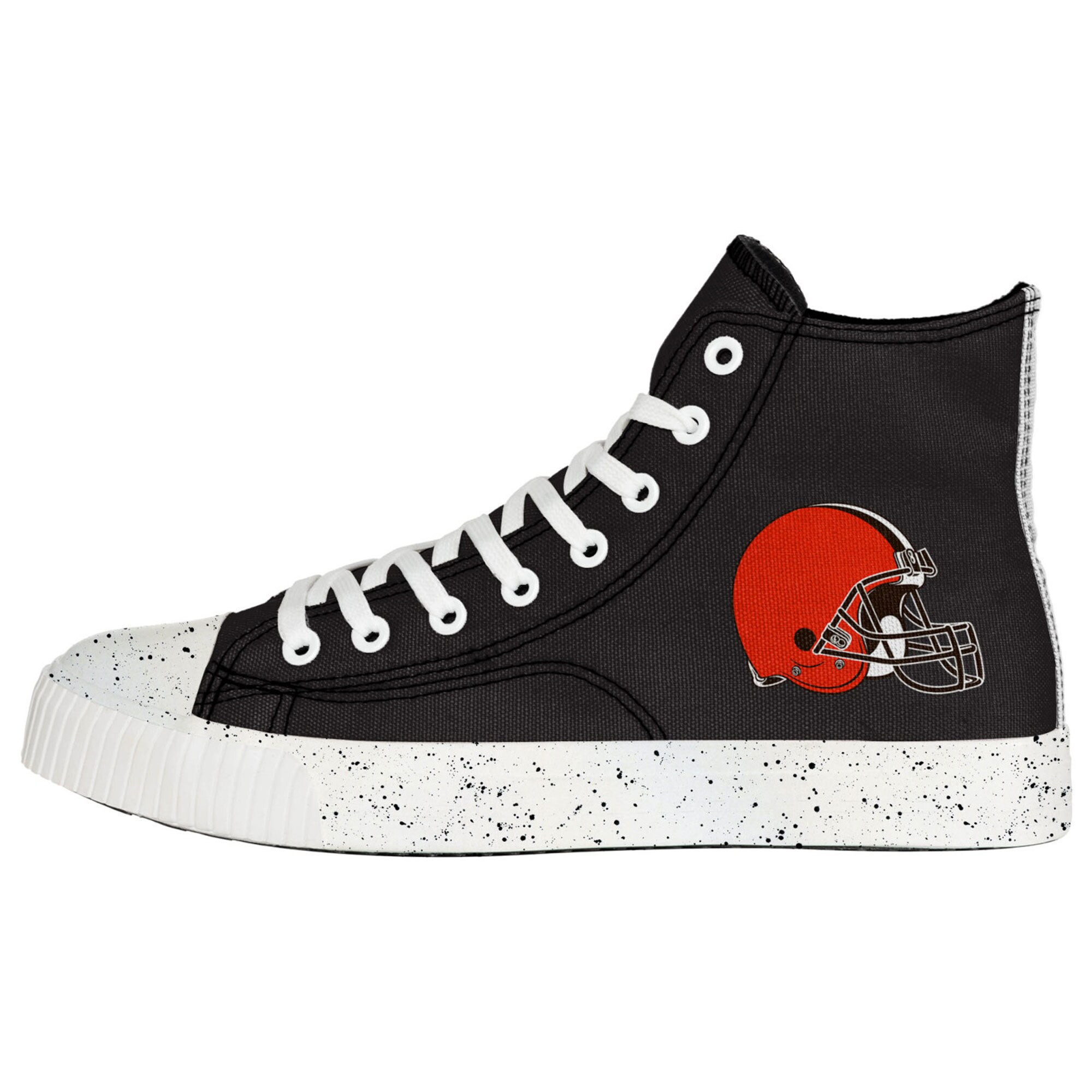 Cleveland Browns FOCO Paint Splatter High Top Sneakers | Fanatics