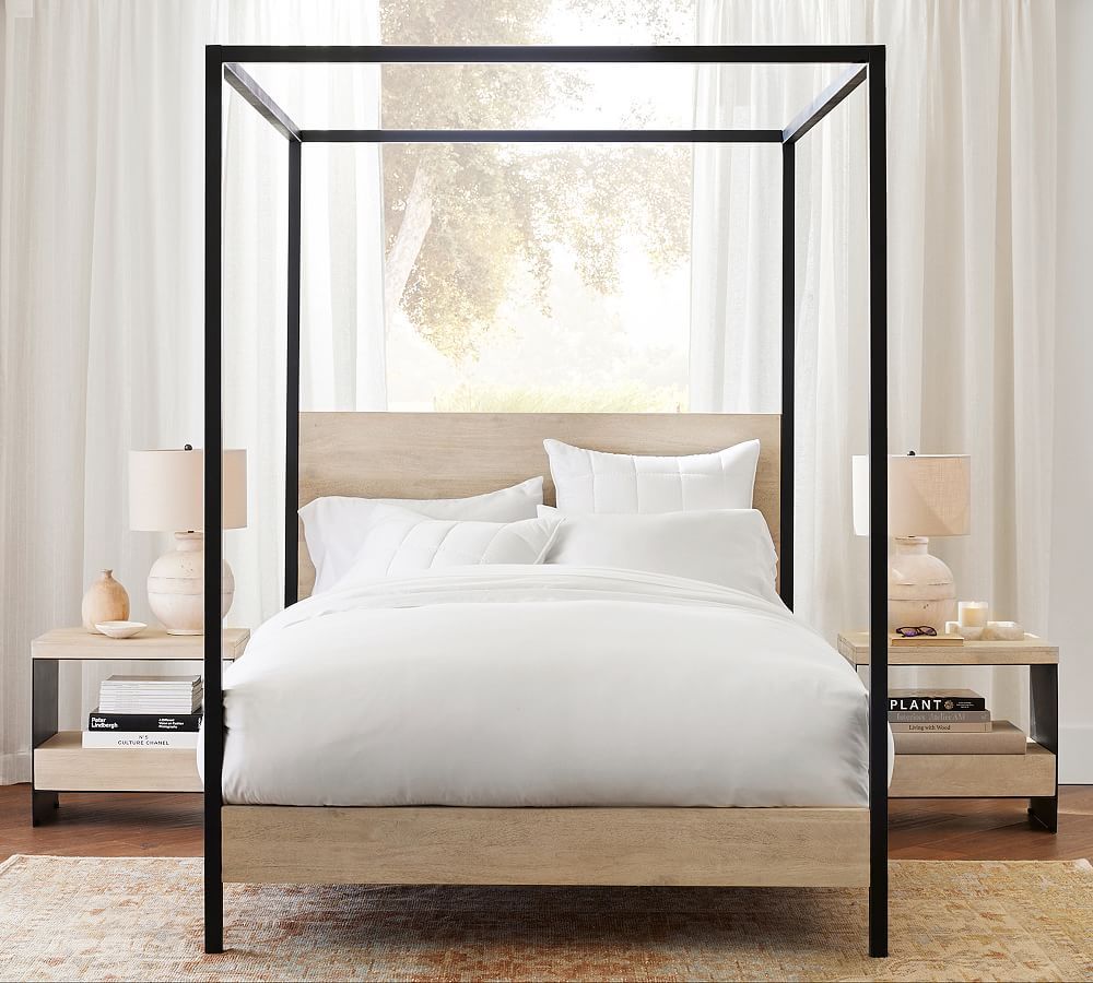 Cayman Wood & Metal Canopy Bed | Pottery Barn (US)