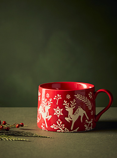 Snowflake and reindeer mug | Simons