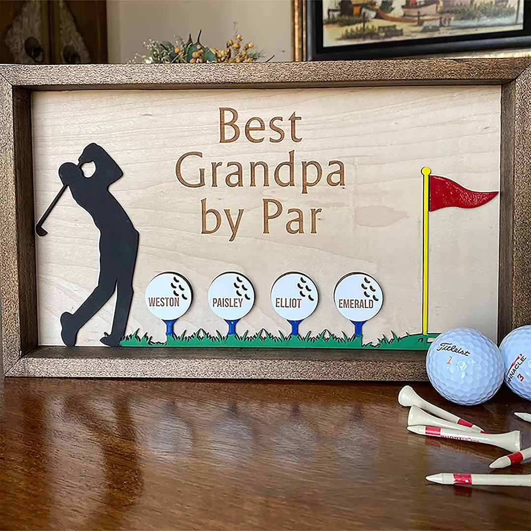 Wooden Golf Sign - Best Dad by Par Sign - Personalized Gift for Husband & Grandpa - Father's Day ... | Etsy (US)