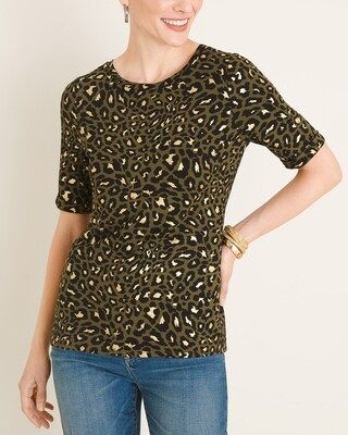 Foil Cheetah-Print Tee | Chico's