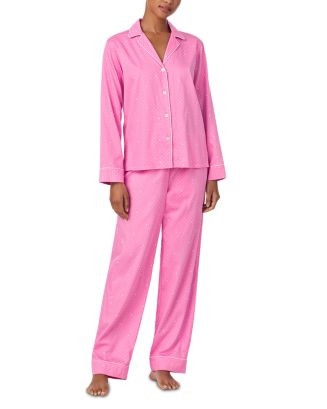Long Sleeve Notch Collar Long Pant Pajama Set | Bloomingdale's (US)