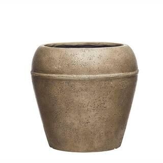 Curt 12 in. x 11.5 in. Stone-Colored Resin Composite Planter | The Home Depot