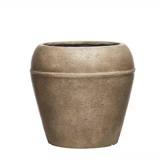 Southern Patio Curt 12 in. x 11.5 in. Stone-Colored Resin Composite Planter CMX-081500 | The Home Depot