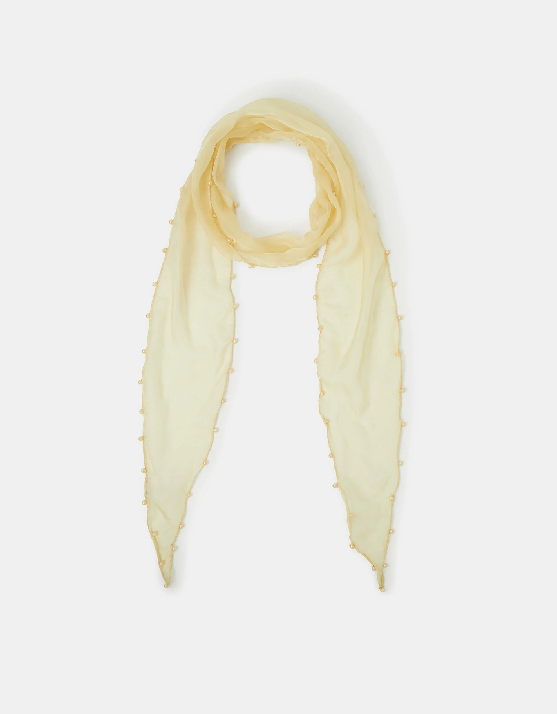 Pearl-Edged Sheer Scarf Natural | Accessorize (Global)