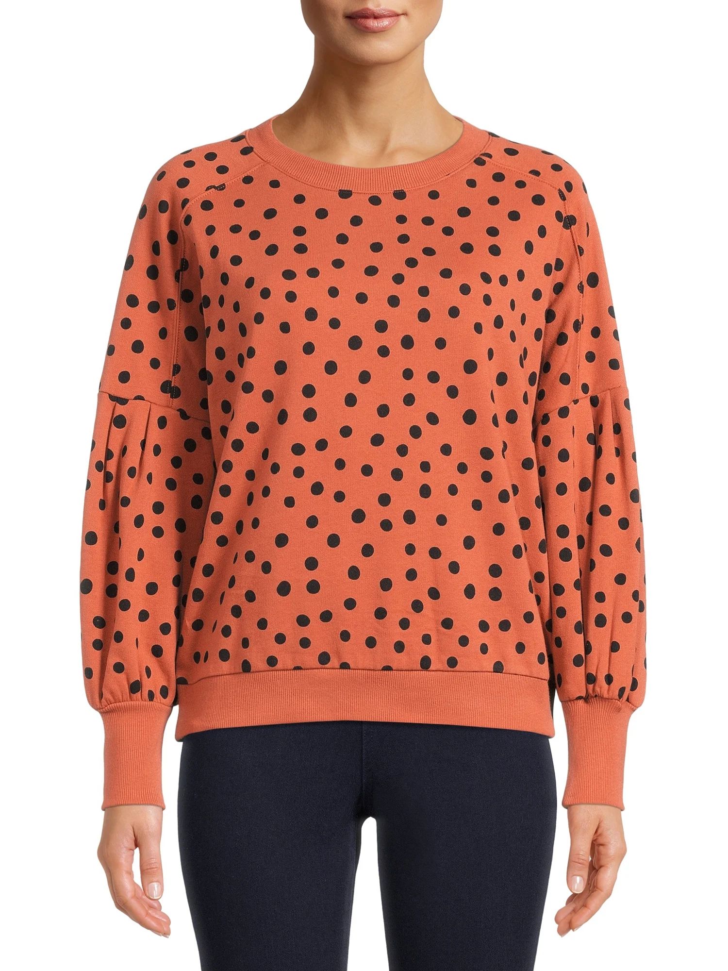 The Get Women's Dropped Shoulder Puff Sleeve Sweatshirt - Walmart.com | Walmart (US)