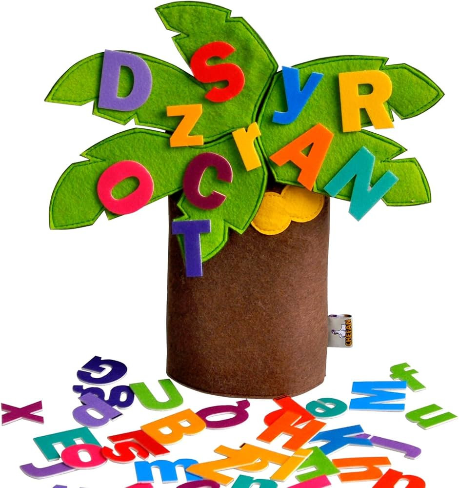 CHEFAN Felt Letter Tree Freestanding Coconut Tree Alphabet Game Set Props from The Childhood Favo... | Amazon (US)