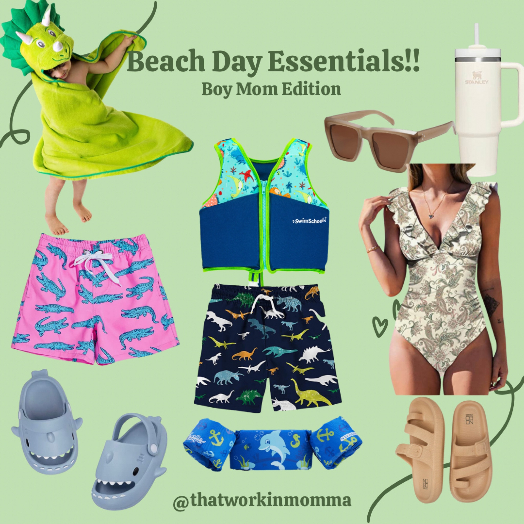 Beach Day essentials. Mom swim. One piece. Toddler boy  

#LTKtravel #LTKunder50 #LTKfamily