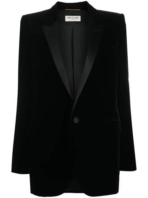 single-breasted velvet tuxedo jacket | Farfetch (US)