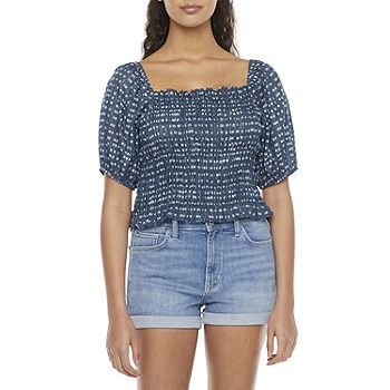 a.n.a Womens Square Neck Short Sleeve Blouse | JCPenney