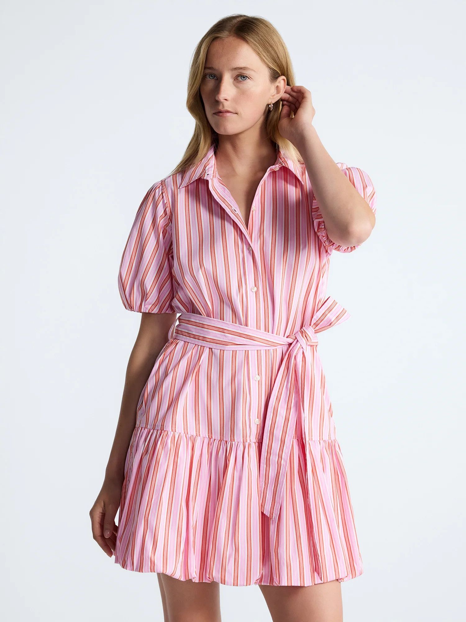 Free Assembly Women's and Women's Plus Cotton Mini Dress with Puff Sleeves, Sizes XS-4X | Walmart (US)