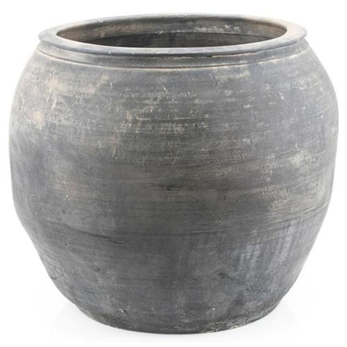 Alexandra Modern Classic Grey Pottery Vintage Water Jar - Large | Kathy Kuo Home