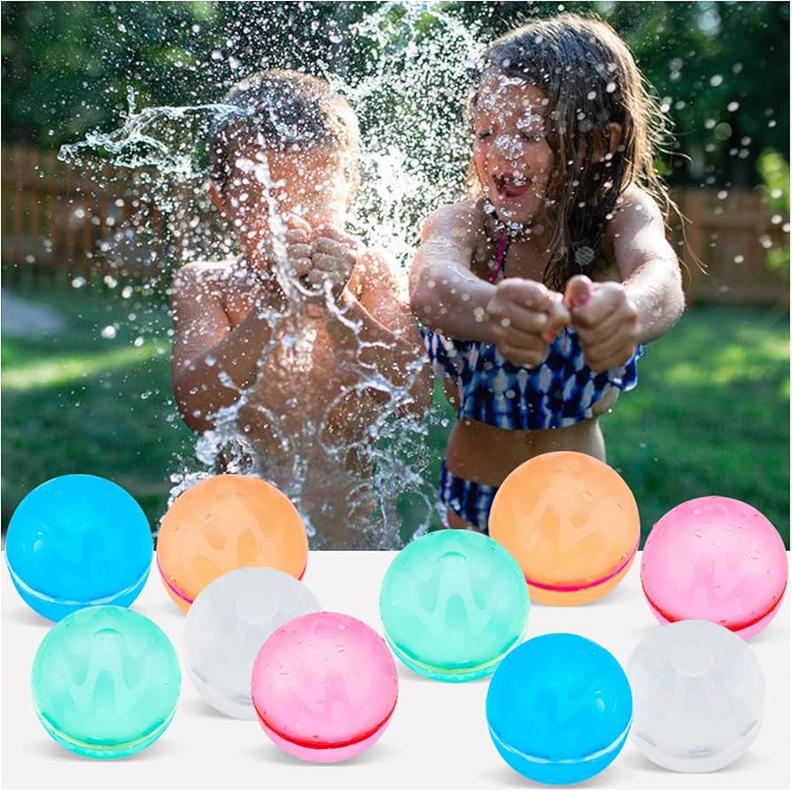 12 Pcs Reusable Water Balloons for Kids Adults, Quick Fill Magnetic Silicone Water Bomb, Outdoor ... | Amazon (US)