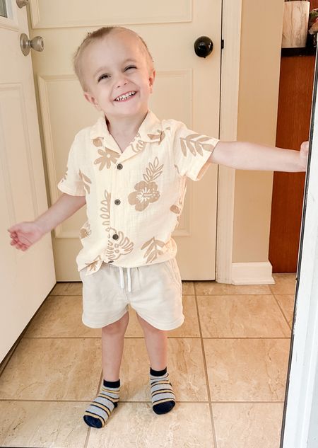 Target Toddler gauze button down shirt. Soft, not starchy, and come in a variety of different colors and prints! 

We have this shirt in every single print. It’s easy to put on, cool in the hot summer weather, and instantly makes any outfit polished  

#LTKkids #LTKfamily #LTKunder50
