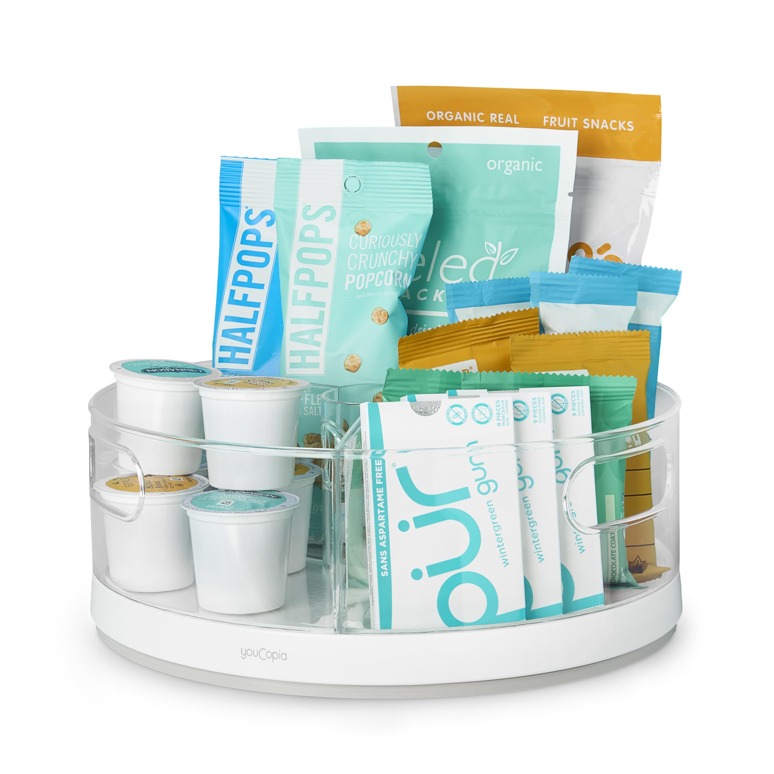 YouCopia Crazy Susan Lazy Susan Organizer, 3 BPA-Free Removable Clear Bins with Handles, Rotating Storage Turntable for Kitchen Cabinet, Pantry and Bathroom Organization | Amazon (US)