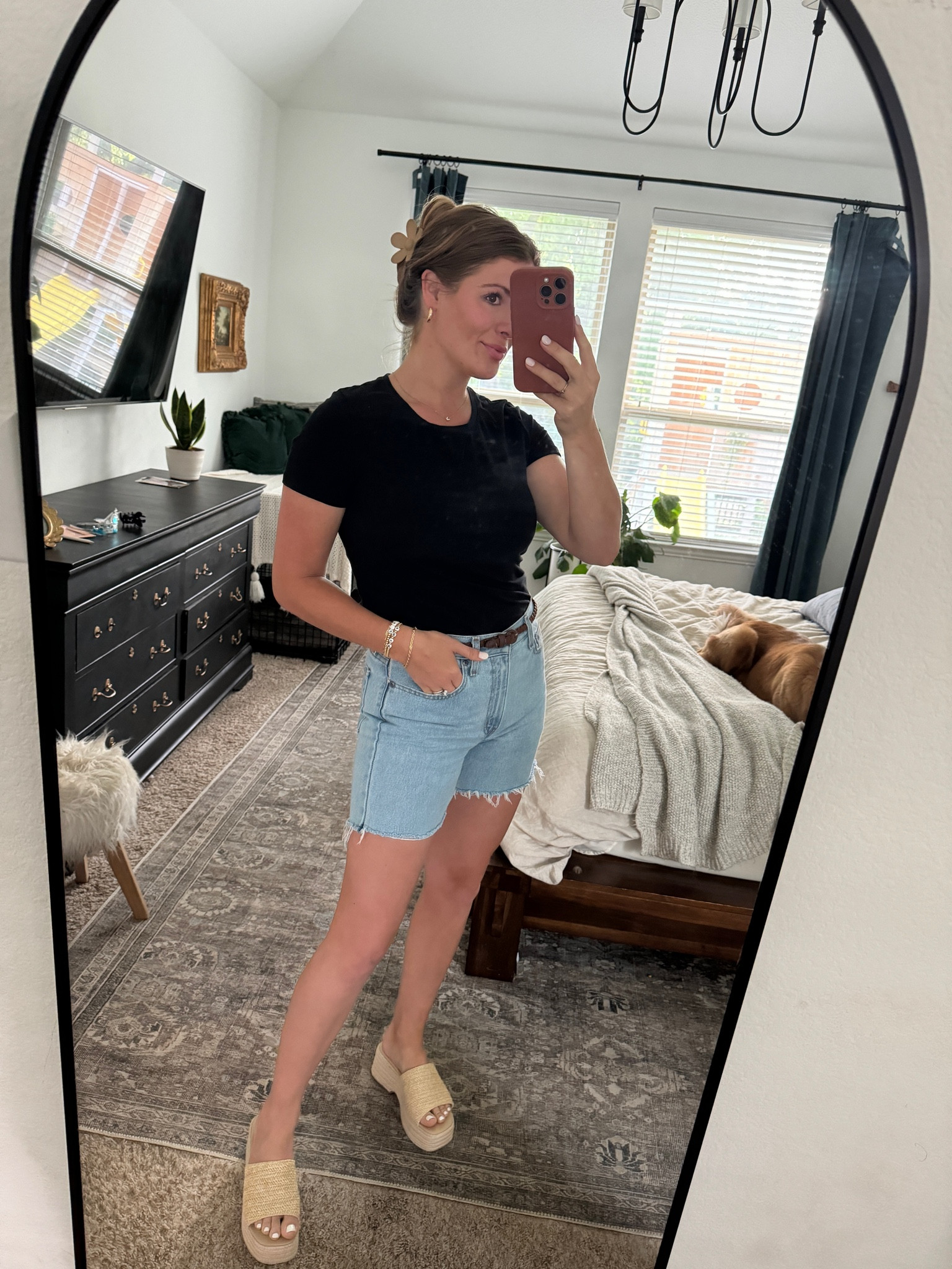Dad Jean actual bc these are men’s jeans from Walmart that I cut! Wearing 29 here ordering a 30 for a bigger fit. Shirt is a pack of 2 great basic and these platform sandals are so fun for summer! 

#LTKSeasonal #LTKStyleTip