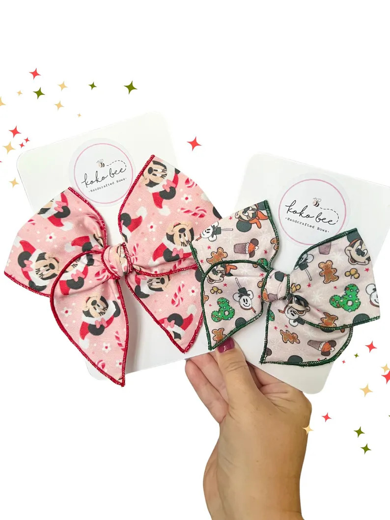 Mouse Christmas Minnie Mouse Bows/toddler/baby Girl/green/wreaths/candy Canes/disneyland/disney W... | Etsy (US)