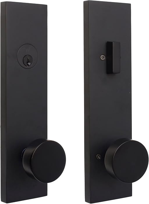 Weslock 066214242SL2D Addy Entry Handle with Mesa Knob (Keyed Handleset, Matte Black) Complete Se... | Amazon (US)