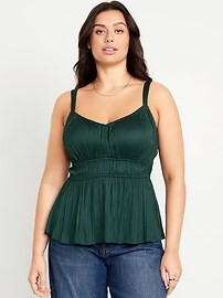Waist-Defined Satin Top | Old Navy (US)