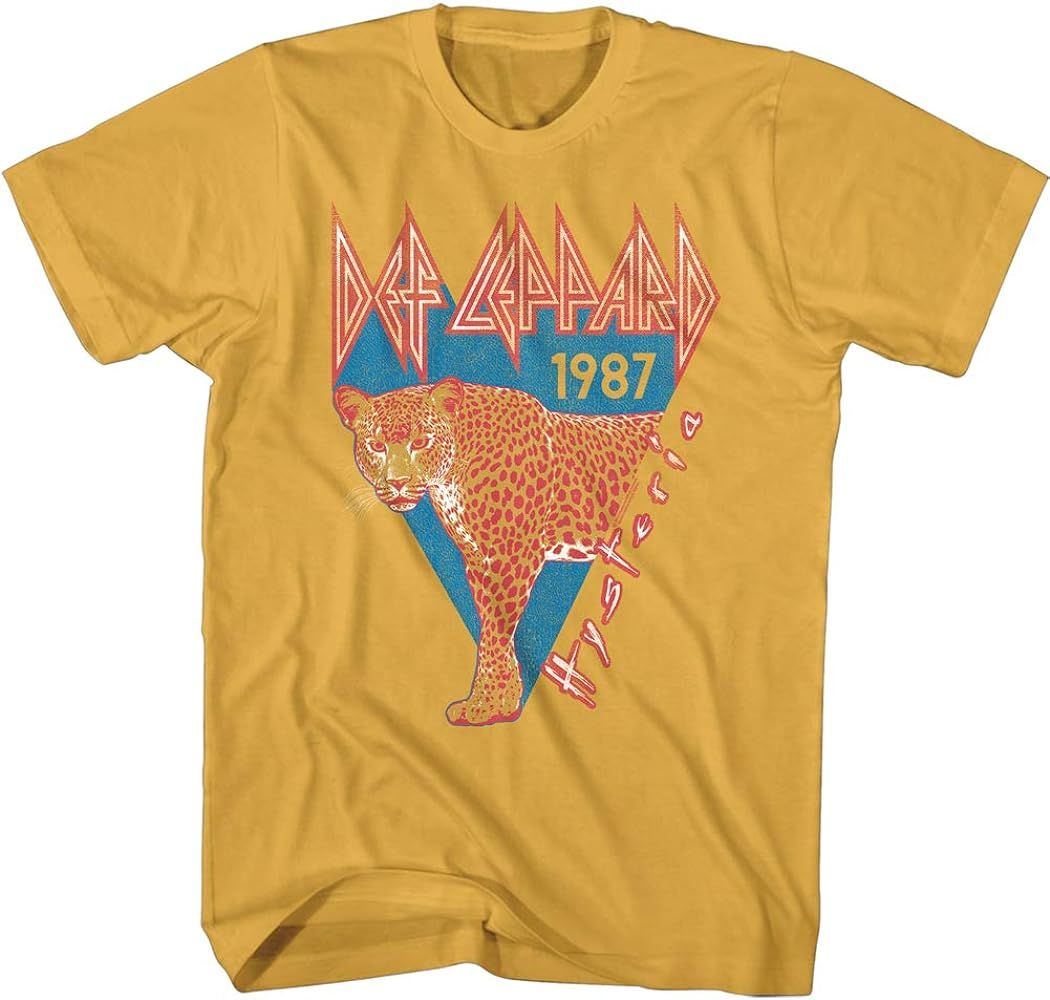 Def Leppard Rock Band 1987 Hysteria Tour Adult Short Sleeve T-Shirt Graphic Tee | Amazon (US)